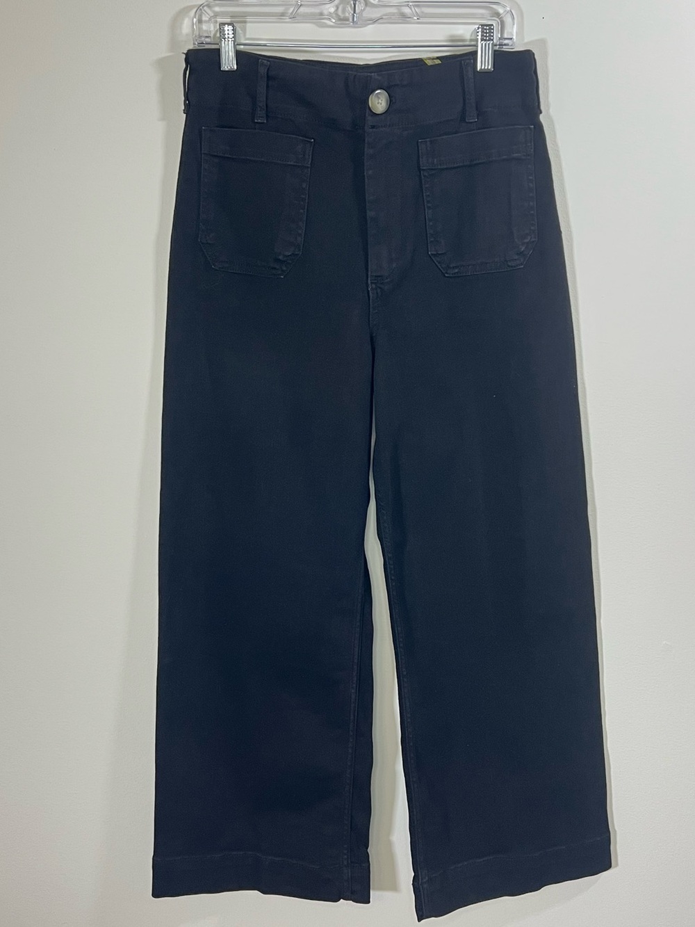 Maeve Anthropologie The Colette Crop Wide Leg Jeans Black Size 29